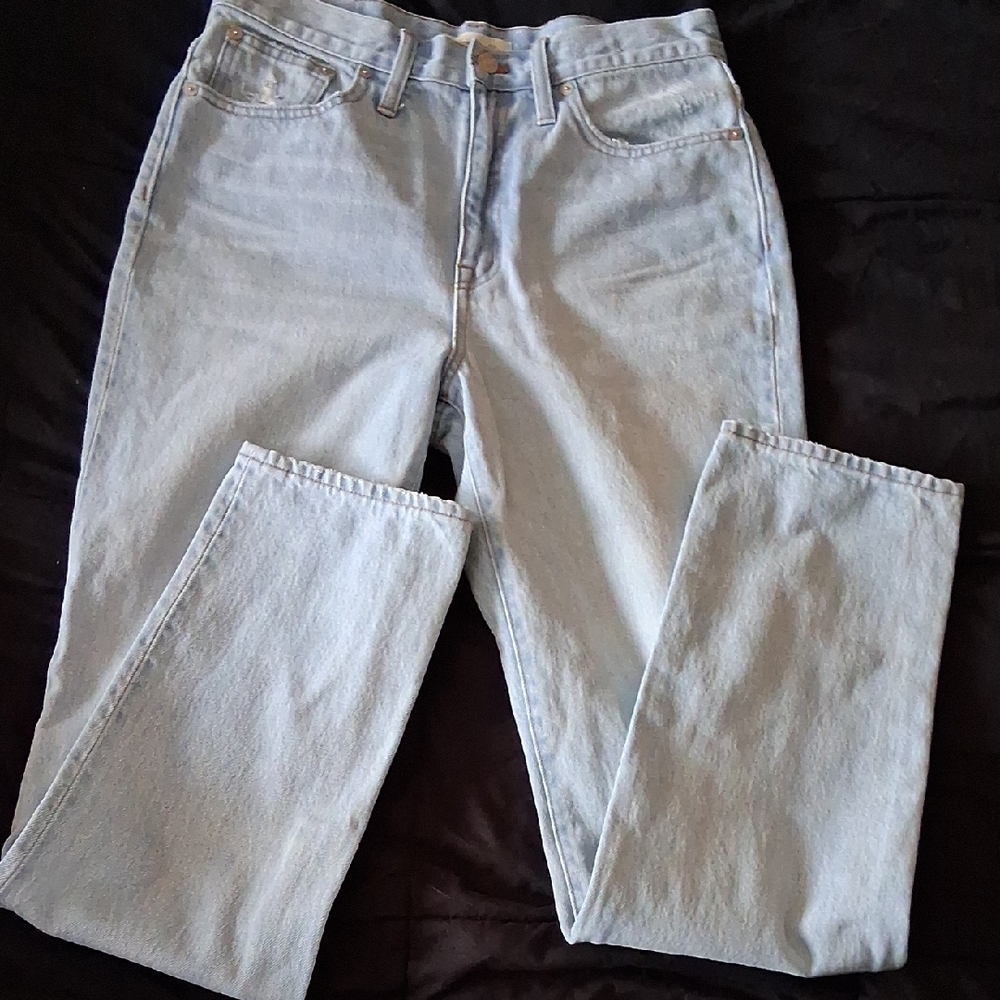 New WO Tags Madewell Light Blue Leg Jeans Size 28 FULL LENGTH CLASSIC STRAIGHT